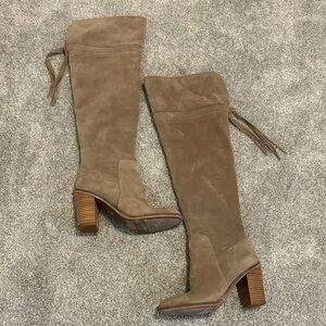 Franco Sarto Taupe Over the Knee Boots